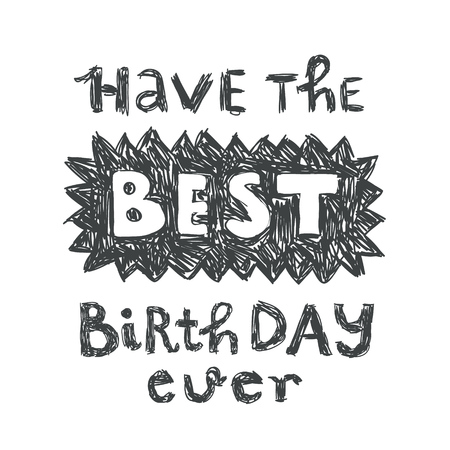 happy birthday greeting card. vector slogan.のイラスト素材