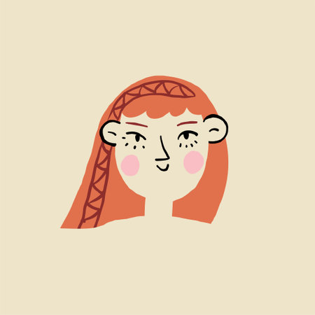 Cute doodle cartoon hand drawn girl illustration ,Cute doodle girl, cute girlのイラスト素材