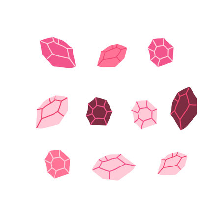 Treasures, rocks, jewelry, luxury diamonds in pink. Wizard treasuresのイラスト素材