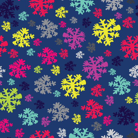 Abstract Beauty Christmas and New Year Background with Snow and Snowflakes. Vector Illustration. Pattern.のイラスト素材