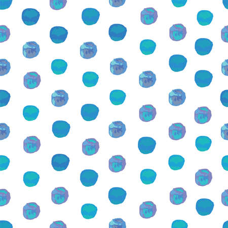 Vector watercolor circles seamless pattern (tiled). Retro hand drawn circles ornament. Round shapes...