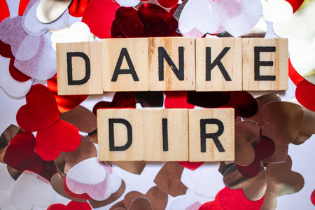 Thank You lettering in german language DANKE DIR. Thank You Card. Thanks Giving, greetings.
