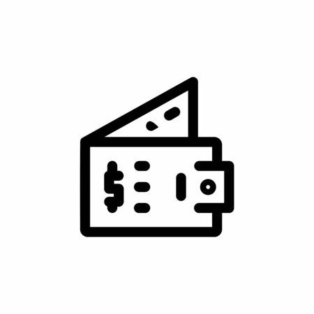 finance icon, wallet icon design line style. Perfect for application, web, logo and presentation templateのイラスト素材