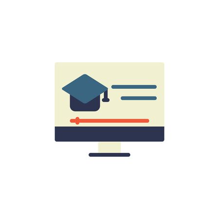 online education icon. online learning icon. perfect for application, web, logo and presentation template. icon design flat styleのイラスト素材