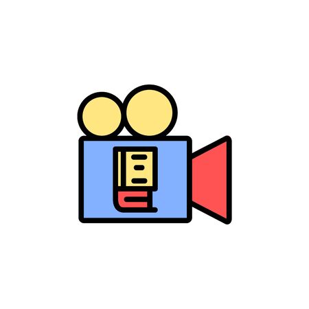 video lesson icon. online learning icon. perfect for application, web, logo and presentation template. icon design filled line styleのイラスト素材