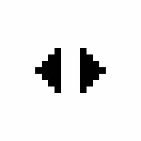 script, program, player, down, left, right and arrow icon. Perfect for application, web,   game and presentation template. icon design pixel art and solid styleのイラスト素材