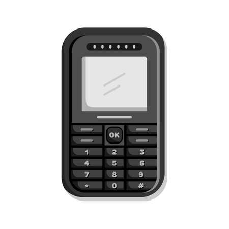 Hand phone and telephone Illustration. Perfect for product, application, book, website, marketing and presentation. detail Illustration design. flat color styleのイラスト素材