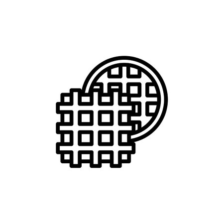 waffle vector icon. bakery icon outline style. perfect use for logo, presentation, website, and more. simple modern icon design line styleのイラスト素材