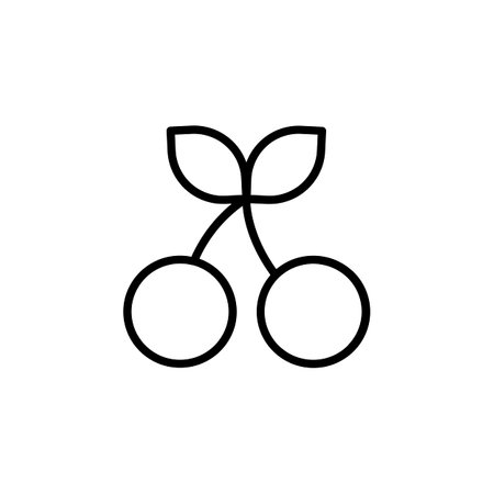 cherry vector icon. fruit icon outline style. perfect use for icon, logo, illustration, website, and more. icon design line styleのイラスト素材