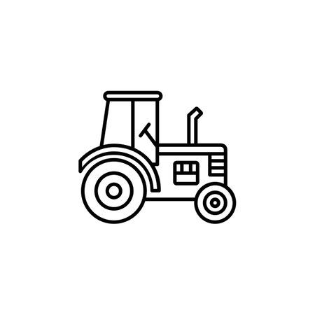 tractor vector icon. transportation and vehicle icon outline style. perfect use for icon, logo, illustration, website, and more. icon design line styleのイラスト素材