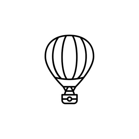 air balloon vector icon. transportation and vehicle icon outline style. perfect use for icon, logo, illustration, website, and more. icon design line styleのイラスト素材