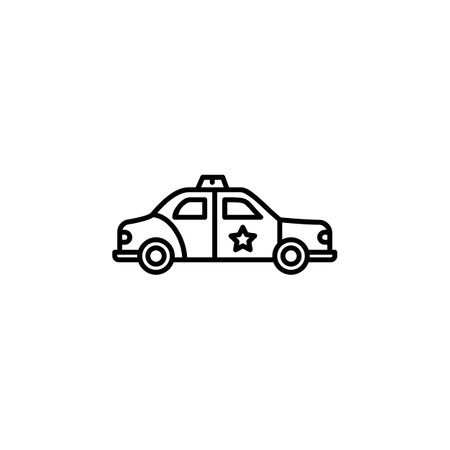 police car icon. transportation and vehicle icon outline style. perfect use for icon, logo, illustration, website, and more. icon design line styleのイラスト素材