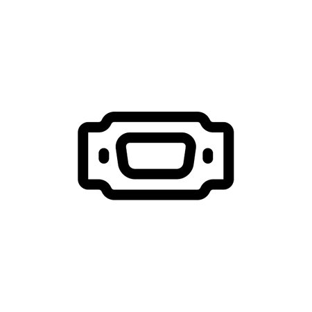 vga port vector icon. computer component icon outline style. perfect use for logo, presentation, website, and more. simple modern icon design line styleのイラスト素材