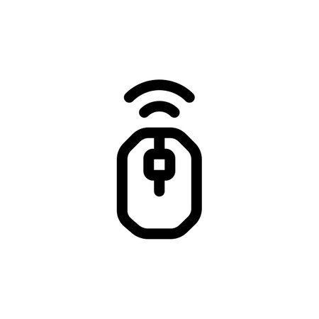 mouse wireless vector icon. computer component icon outline style. perfect use for logo, presentation, website, and more. simple modern icon design line styleのイラスト素材
