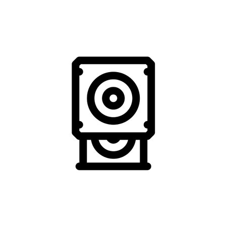dvd drive vector icon. computer component icon outline style. perfect use for logo, presentation, website, and more. simple modern icon design line styleのイラスト素材