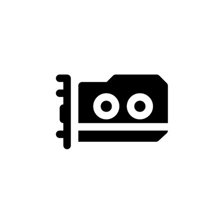 gpu vector icon. computer component icon solid style. perfect use for logo, presentation, website, and more. simple modern icon design solid styleのイラスト素材