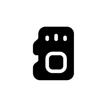 memory card vector icon. computer component icon solid style. perfect use for logo, presentation, website, and more. simple modern icon design solid styleのイラスト素材