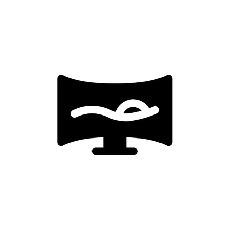 monitor vector icon. computer component icon solid style. perfect use for logo, presentation, website, and more. simple modern icon design solid styleのイラスト素材