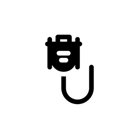 vga cable vector icon. computer component icon solid style. perfect use for logo, presentation, website, and more. simple modern icon design solid styleのイラスト素材