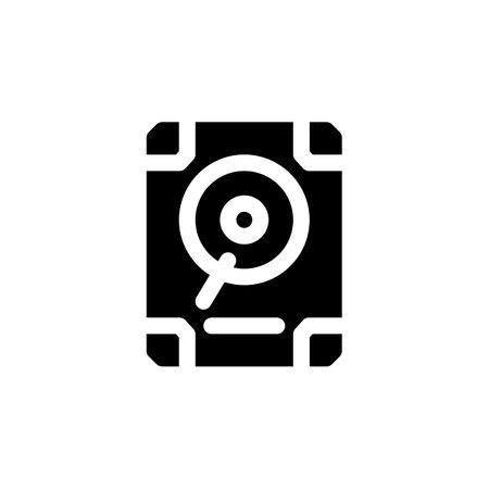 hard disk vector icon. computer component icon solid style. perfect use for logo, presentation, website, and more. simple modern icon design solid styleのイラスト素材