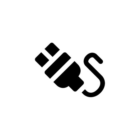 usb cable vector icon. computer component icon solid style. perfect use for logo, presentation, website, and more. simple modern icon design solid styleのイラスト素材