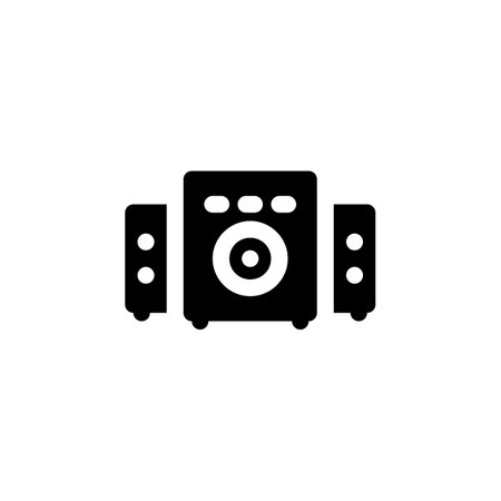 speaker vector icon. computer component icon solid style. perfect use for logo, presentation, website, and more. simple modern icon design solid styleのイラスト素材