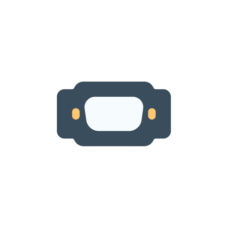 vga port vector icon. computer component icon flat style. perfect use for logo, presentation, website, and more. simple modern icon design flat styleのイラスト素材