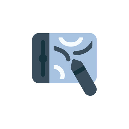 pen display vector icon. computer component icon flat style. perfect use for logo, presentation, website, and more. simple modern icon design flat styleのイラスト素材