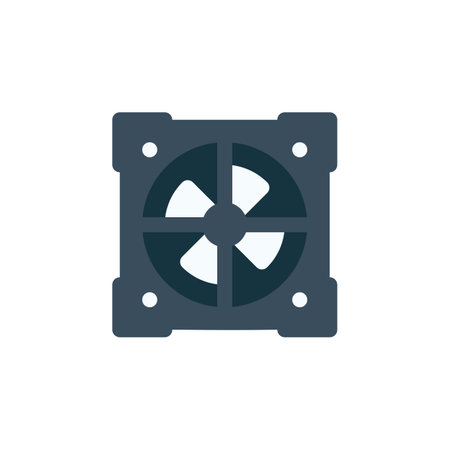 computer fan vector icon. computer component icon flat style. perfect use for logo, presentation, website, and more. simple modern icon design flat styleのイラスト素材