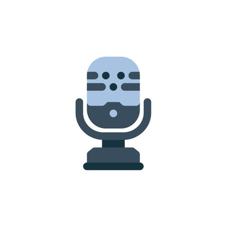 microphone vector icon. computer component icon flat style. perfect use for logo, presentation, website, and more. simple modern icon design flat styleのイラスト素材