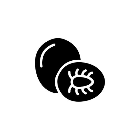kiwi vector icon. fruit icon solid style. perfect use for icon, logo, illustration, website, and more. icon design glyph styleのイラスト素材
