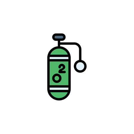 oxygen tank vector icon. medicine icon color outline style. perfect use for logo, presentation, website, and more. simple modern icon design filled line styleのイラスト素材