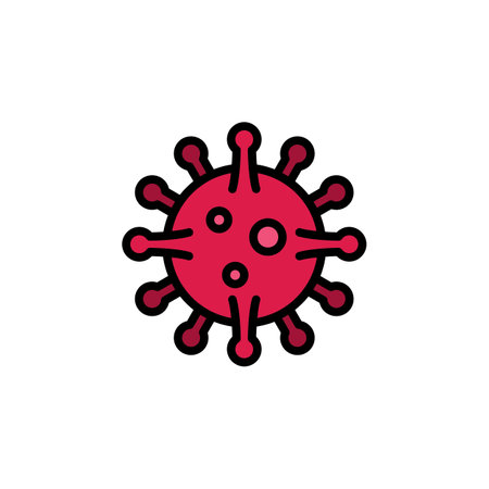 Virus vector icon. medicine icon color outline style. perfect use for logo, presentation, website, and more. simple modern icon design filled line styleのイラスト素材