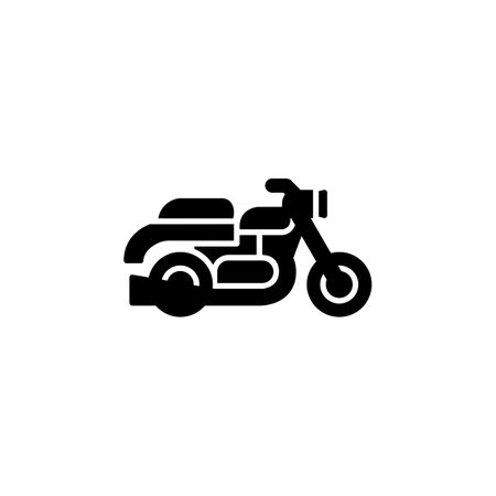 motorcycle vector icon. transportation and vehicle icon solid style. perfect use for icon, logo, illustration, website, and more. icon design solid styleのイラスト素材