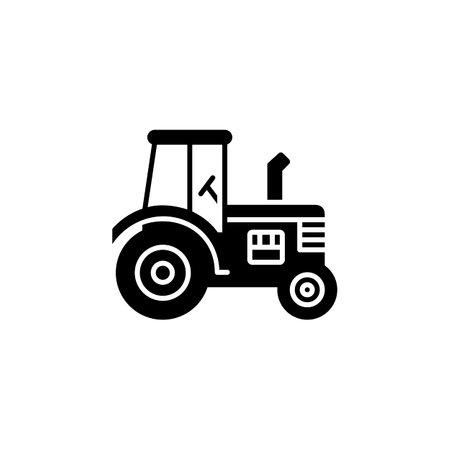 tractor vector icon. transportation and vehicle icon solid style. perfect use for icon, logo, illustration, website, and more. icon design solid styleのイラスト素材