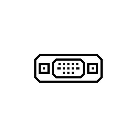 vga port vector icon. computer component icon outline style. perfect use for logo, presentation, website, and more. simple modern icon design line styleのイラスト素材