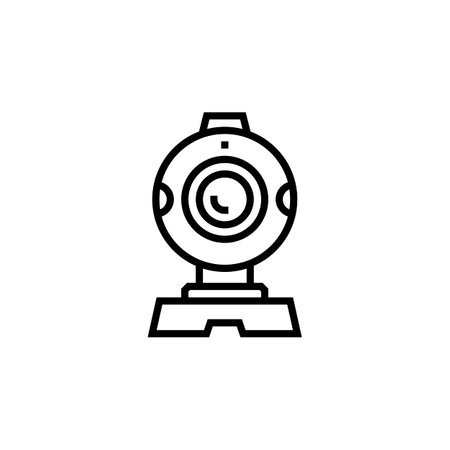 webcam vector icon. computer component icon outline style. perfect use for logo, presentation, website, and more. simple modern icon design line styleのイラスト素材
