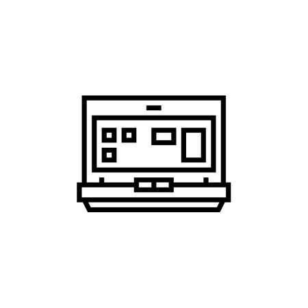 laptop vector icon. computer component icon outline style. perfect use for logo, presentation, website, and more. simple modern icon design line styleのイラスト素材
