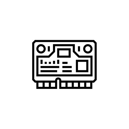 wlan card vector icon. computer component icon outline style. perfect use for logo, presentation, website, and more. simple modern icon design line styleのイラスト素材