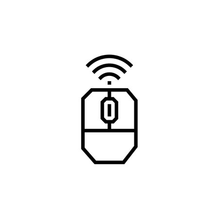 mouse wireless vector icon. computer component icon outline style. perfect use for logo, presentation, website, and more. simple modern icon design line styleのイラスト素材