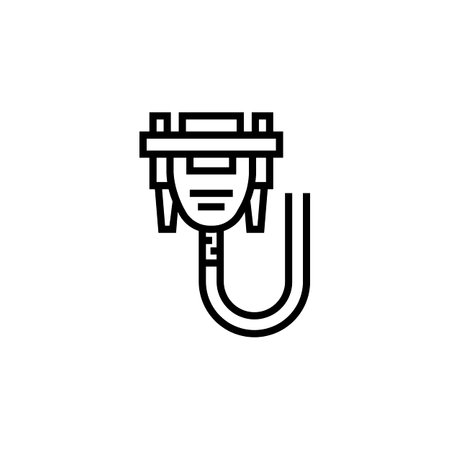 vga cable vector icon. computer component icon outline style. perfect use for logo, presentation, website, and more. simple modern icon design line styleのイラスト素材