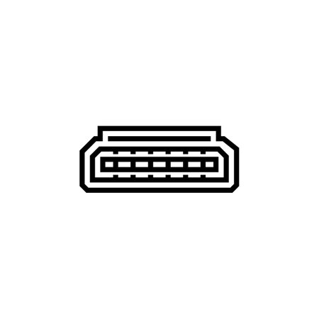 hdmi port vector icon. computer component icon outline style. perfect use for logo, presentation, website, and more. simple modern icon design line styleのイラスト素材