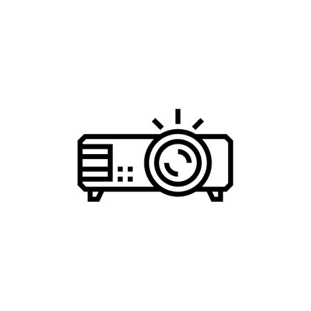 projector vector icon. computer component icon outline style. perfect use for logo, presentation, website, and more. simple modern icon design line styleのイラスト素材