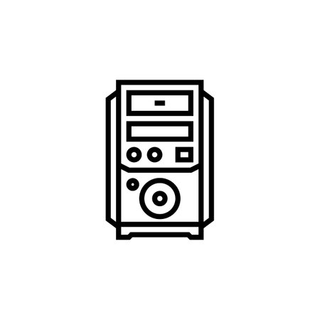 cpu vector icon. computer component icon outline style. perfect use for logo, presentation, website, and more. simple modern icon design line styleのイラスト素材