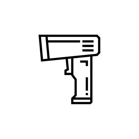 barcode reader vector icon. computer component icon outline style. perfect use for logo, presentation, website, and more. simple modern icon design line styleのイラスト素材