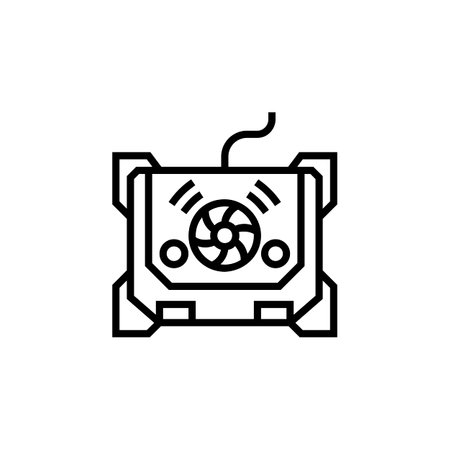 cooling pad vector icon. computer component icon outline style. perfect use for logo, presentation, website, and more. simple modern icon design line styleのイラスト素材