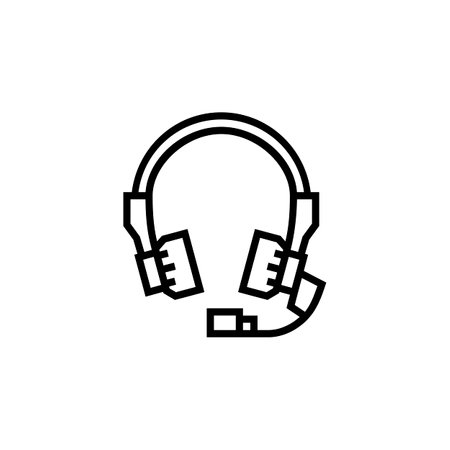 headset vector icon. computer component icon outline style. perfect use for logo, presentation, website, and more. simple modern icon design line styleのイラスト素材