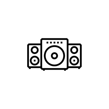 speaker vector icon. computer component icon outline style. perfect use for logo, presentation, website, and more. simple modern icon design line styleのイラスト素材