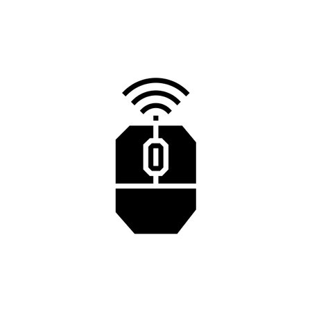 mouse wireless vector icon. computer component icon solid style. perfect use for logo, presentation, website, and more. simple modern icon design solid styleのイラスト素材