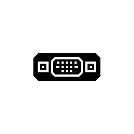 vga port vector icon. computer component icon solid style. perfect use for logo, presentation, website, and more. simple modern icon design solid styleのイラスト素材